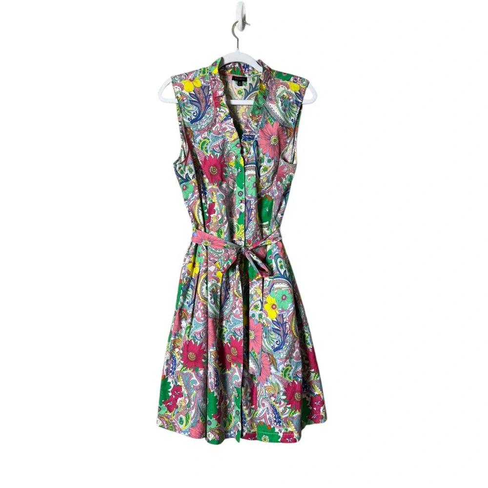 Talbots Multicolor Floral Paisley Sleeveless Midi Dress - Picture 4 of 12